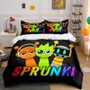 Music Games S-Sprunki Print Bedding Set 1 Duvet Cover+2 Pillowcase Multi Size Bedroom Bedding Decoration Machine Washable