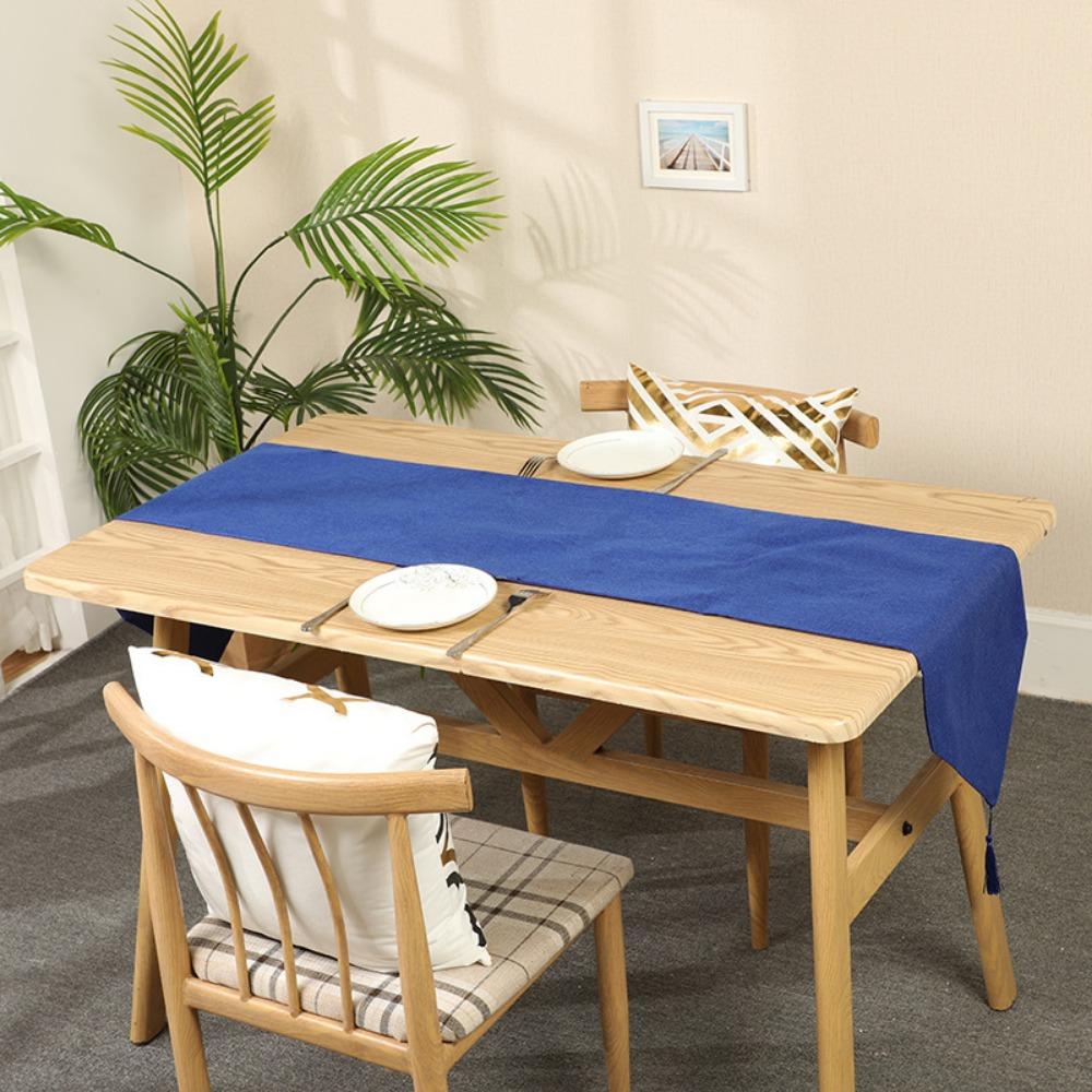 2 buc Steagul de masă de culoare solidă I Pânză decorativă Masă de sufragerie nordică Față de masă lungă Față de masă din praf Steagul chinezesc pentru ceai