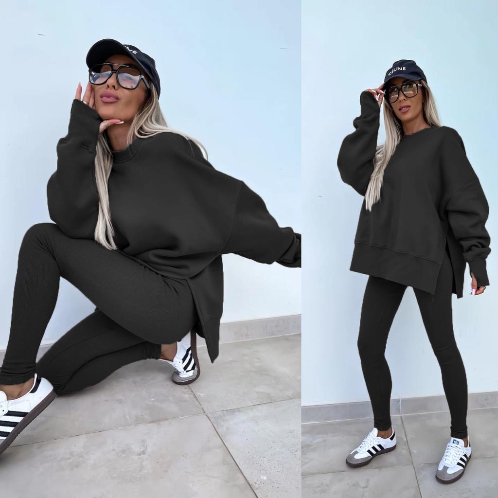2026 New Spring Women's Casual Skinny Pants Loose Hoodie Set 2 Piece Outfit