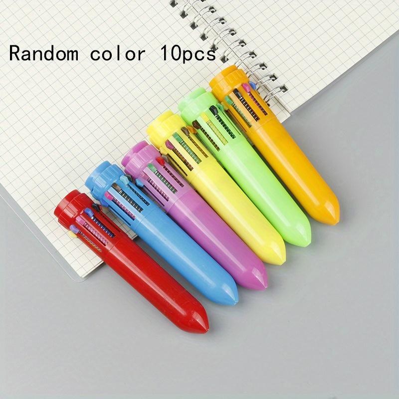 

Возвращение в школу, 10 шт., 0,5 мм, простая 10-цветная шариковая ручка для студентов, многоцветная шариковая ручка с мультяшной рекламой Random color 10pcs