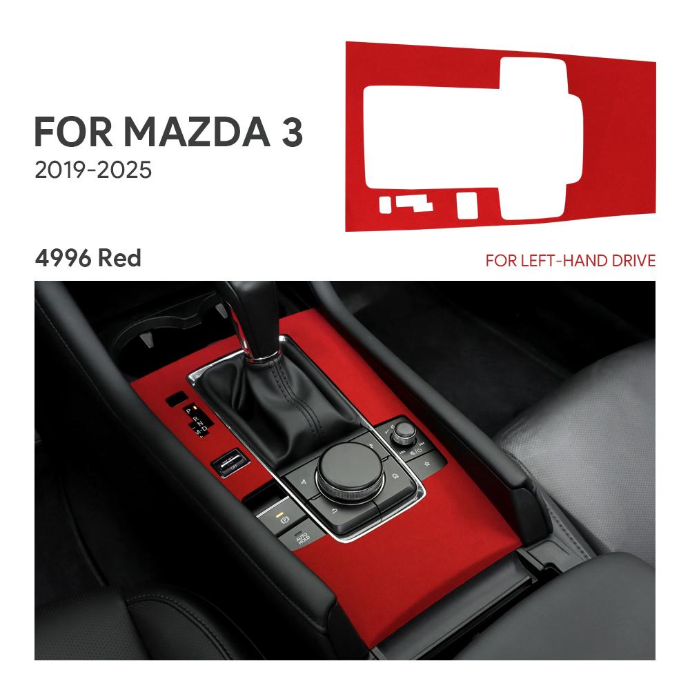 BDN1 For Mazda 3 Axela 2019 2020 2021 2022 2023 2024 2025 Central Console Gear Shift Panel Top Suede Sticker Car Interior Trim