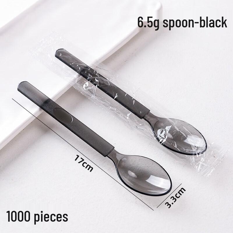 Disposable Black Plastic Spoon and Fork Set