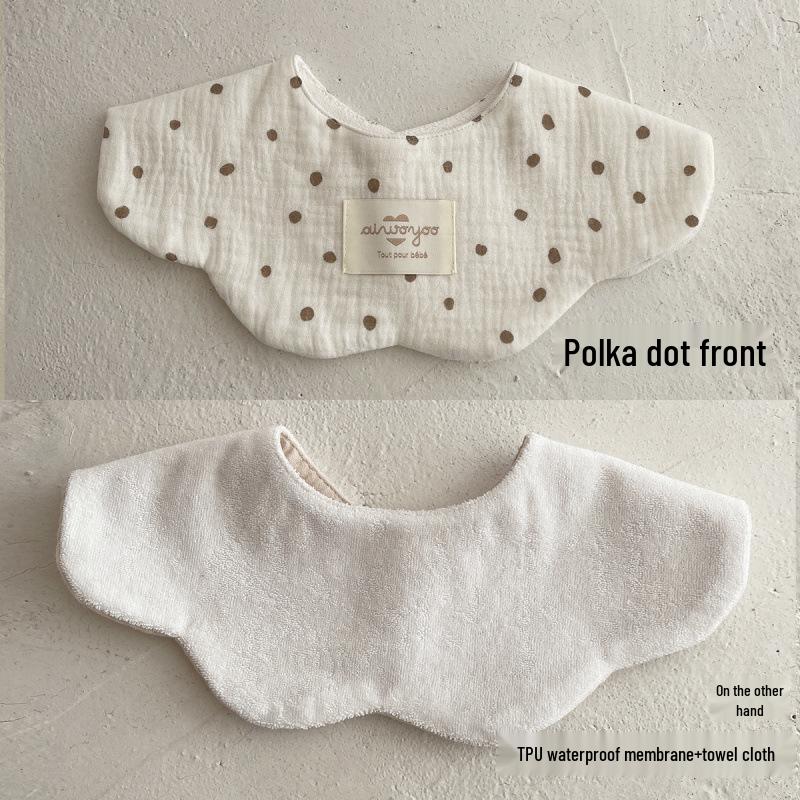 Pure Cotton Korean-Style Baby Drool Bib - Lightweight, Absorbent, Anti-Spit Up, Petal Design