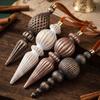 Antique Style Vintage Finial Christmas Ornaments Conical Shape Xmas Balls Hanging Pendants  Wreath