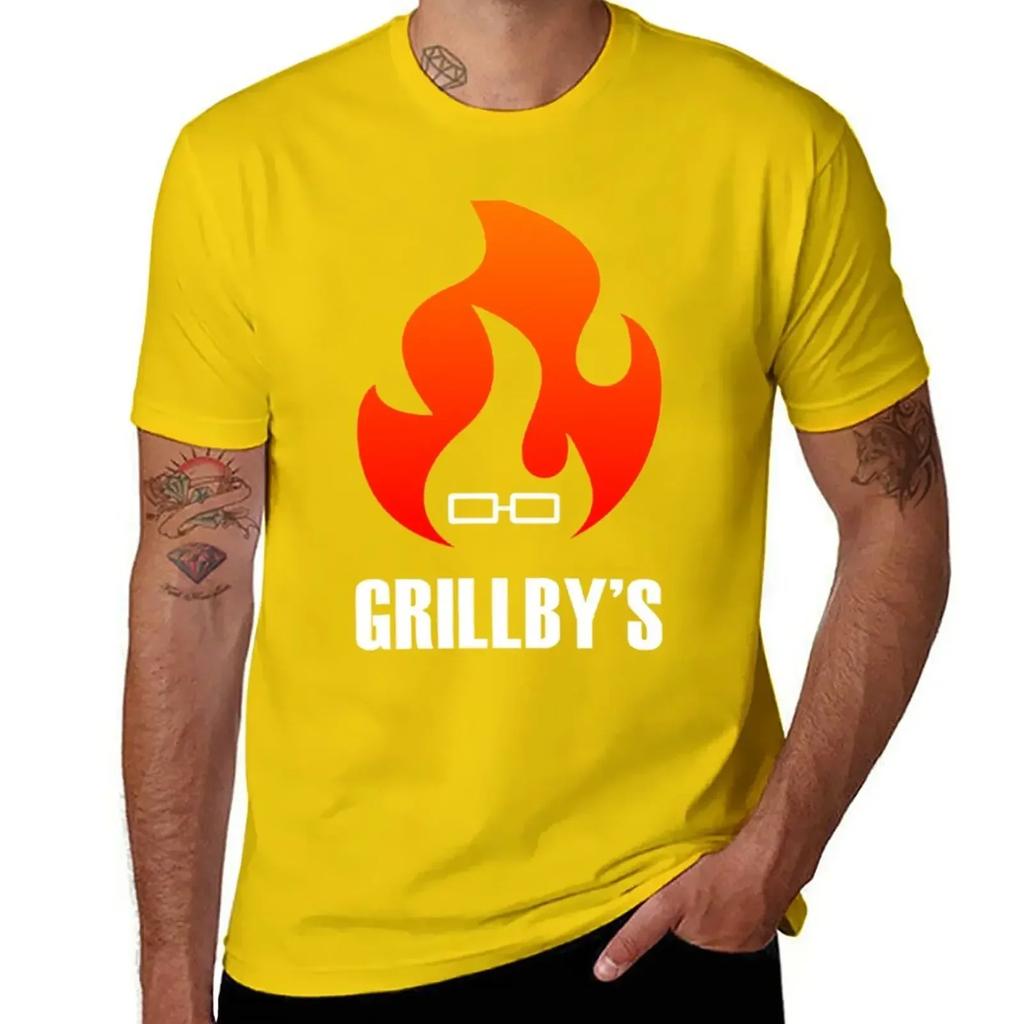 Grillbys Logo Tshirt Boys Whites Shirts Graphic Tees Unisexs Graphic Tshirts