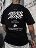T-shirt con scritta sul retro Mai solo
