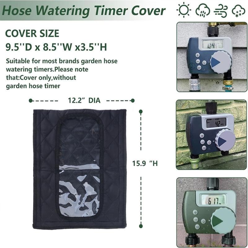 Weatherproofed Outdoor Timers Cover With Clear Window For Garden Hose Protecting Durability Polyester