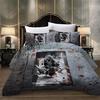Set di biancheria da letto nero Copripiumino da poker in oro nero Federa per cuscino 2 o 3 letti singoli Letto matrimoniale Full Size Cerniera lavabile Biancheria da letto