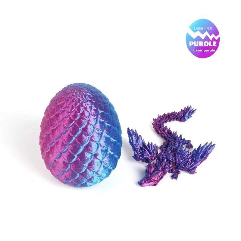 22cm 3D Printed Crystal Dragon with Poseable Wings Articulated Fantasy Dragon Figurine Decor for Easter Home Office Ornaments