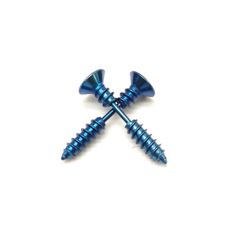 Unisex Trendige Edelstahl-Schraubohrringe - Punk-Stil Ohrclips für Schüler