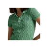 Polo Ralph Lauren Solid Slim Fit Cable Knit Short Sleeve Polo Shirt Women Tops Medium-Green WMPOKNINB920241-310