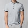 2026 Men's Casual and Fashionable Solid Color Short Sleeved Stand Up Collar T-shirt Summer Versatile and Comfortable Top
