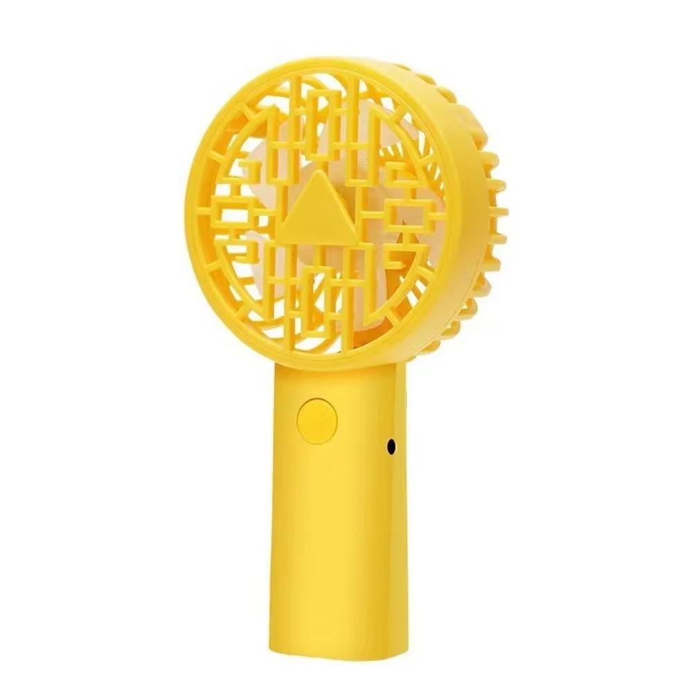 

Rechargeable Student Mini Handheld Fan Dormitory Office Portable Natural Wind Two-color Optional One-Key Start Silent USB жовтий