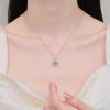 Yin Baichuan S925 Sterling Silver Moissanite Heart Swirl Pendant Necklace - Elegant Ins Style Clavicle Chain for Women