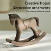 Nordic Retro Wooden Rocking Horse Ornament Desk Decor Balance Art Adornment Miniature Rocking Horse Christmas Decor Kids Gift