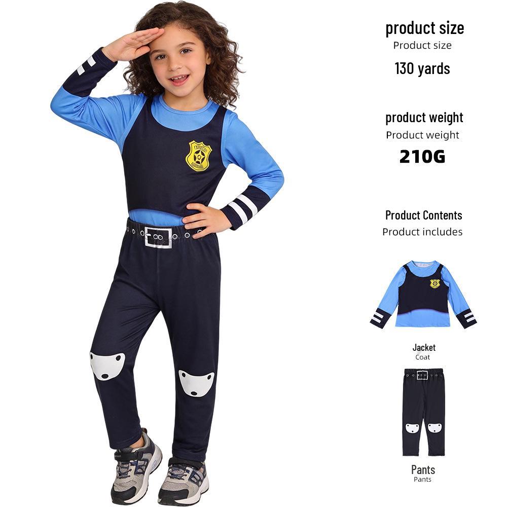 Judy Hopps Zootopia Rabbit Police Officer Costume Pajamas for Girls