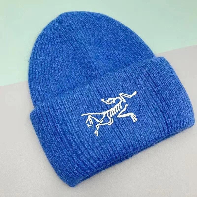 Rabbit Hair Warm Cold Hat Fashionable and Versatile Autumn and Winter Pullover Knitted Hat Men and Women Cold-proof Wool Hat