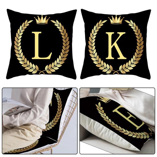 Pillow Cases Decorative Skin-friendly Washable Black Gold Throw Pillow Cover for Home