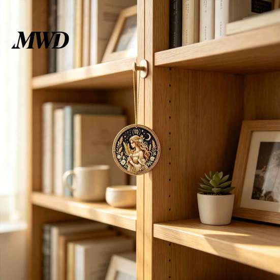 Durable Acrylic Decor 2D Flat Pearl Painting Ornament, Double Sided Zodiac Theme Hanging Gem Valentine Day Gift Art Craft, Rhinestone Beads