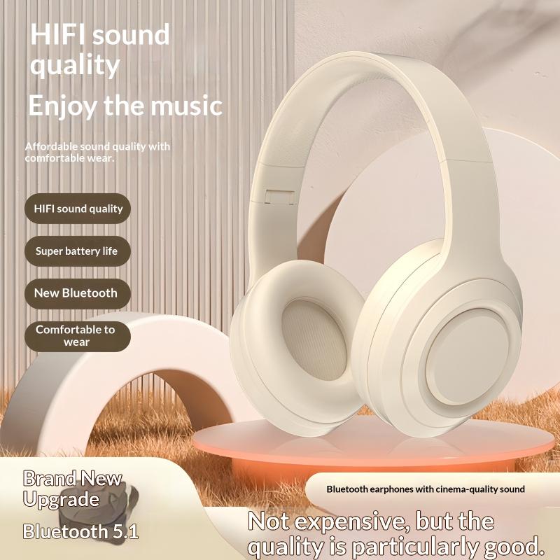 Bluetooth Over-Ear Noise Canceling Headphones Wireless Foldable with Mic for Camping Outdoor Activities