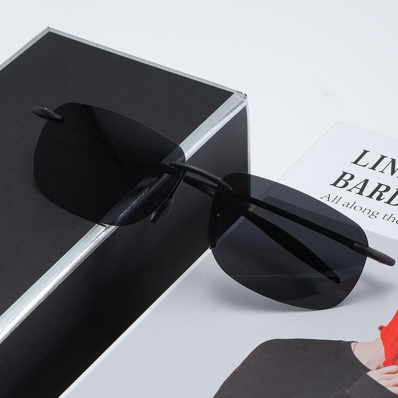 New Men Classic Sports Rimless Sunglasses Men Women Male Driving Golf Rectangle Ultralight Frame Sun Glasses UV400