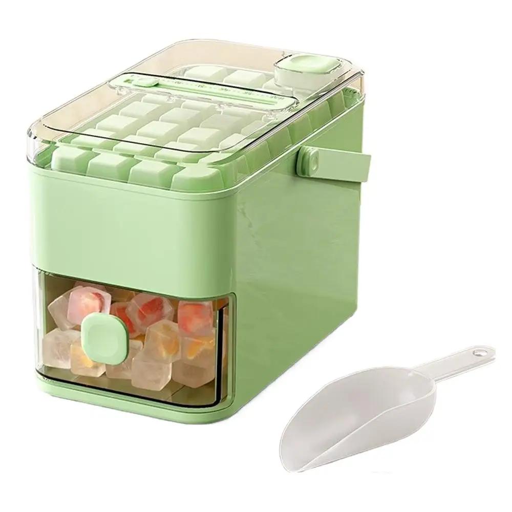 28/56-Cube Ice Maker Press Portable Design With Easy Ice Box Storage Cap Household Ice Double Press Layer - U2E3
