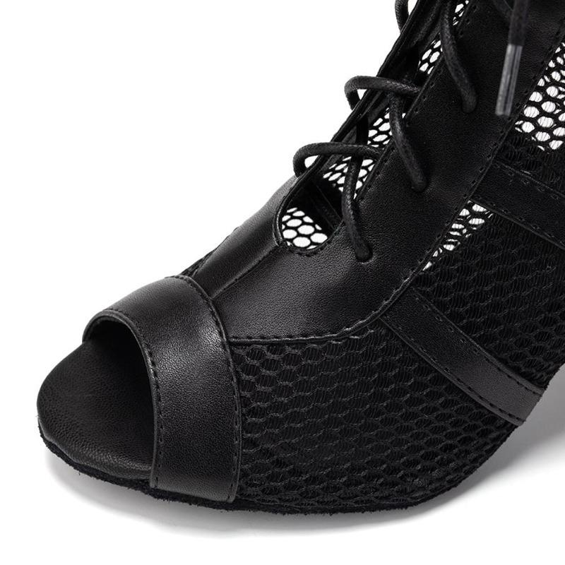 Stivali da Ballo da Donna Latino Salsa Tacco a Stiletto Stivali Stringati per Tango Bachata Ballo da Sala Festa Esibizione Scarpe da Ballo