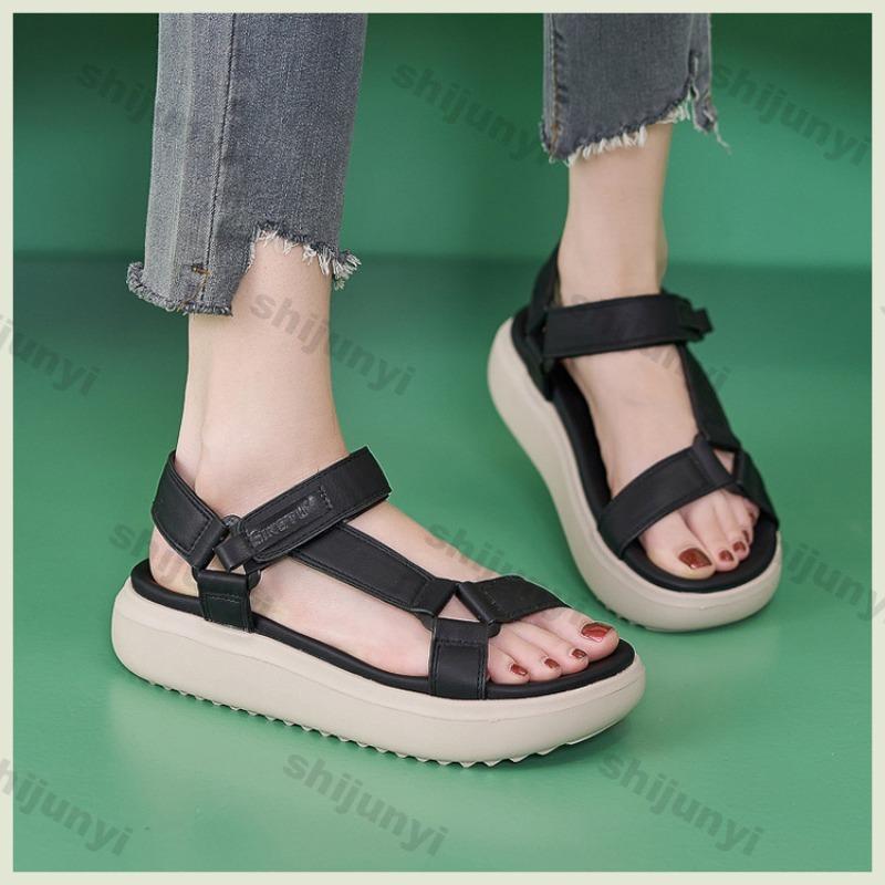 Fashion Large Size Women's Shoes 2025 New Comfortable Platform Flats Shoes Fashion Breathable Non Slip Height Increase Casual Sandals