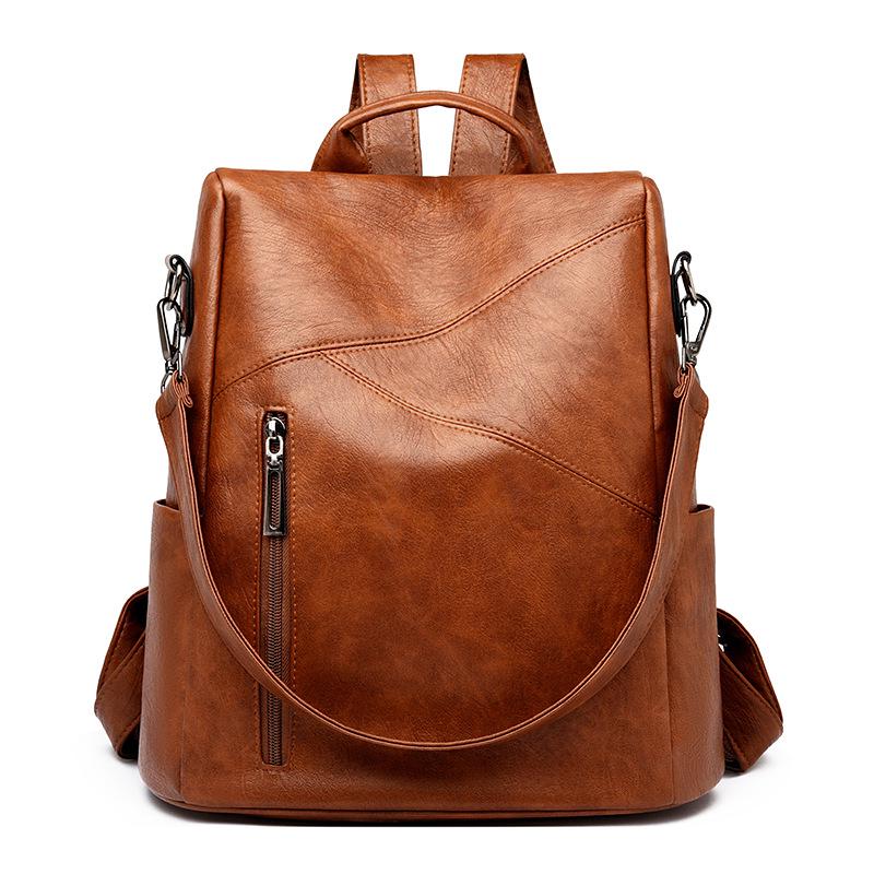 

Женский рюкзак большой вместимости в стиле ретро - Универсальный европейский и американский стиль для поездок на работу коричневый