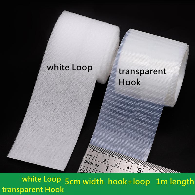 5/11cm Transparent Hook Loop Fastener Tape, DIY Clothing Sewing Thin Magic Stickers Strap