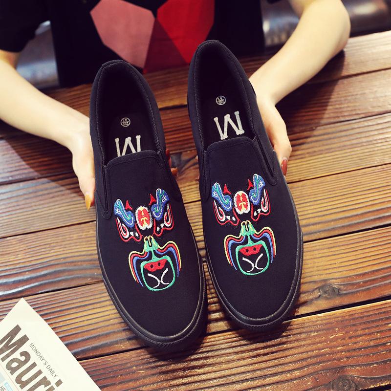 Pantofi sport de pânză pentru bărbați, de designer, respirabili, casual, graffiti vulcanizați, de primăvară, pentru conducere, la modă