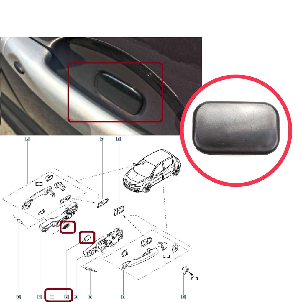 EDP1194 Pokrywa Czujnika Drzwi Bezkluczykowego 8200641966 do Renault Megane 2 3 Scenic 2 3 Clio 3 Vel Satis