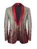Men's Seven-Color Sequin Gradient Blazer - Trendy Single-Button Peak Lapel Shiny Suit for Fashion Shows