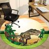 1pc Dinosaur Theme Chair Carpet for Office, Non-slip, Soft and Durable Leisure Rug, Perfect for Office, Living Room yy251103100