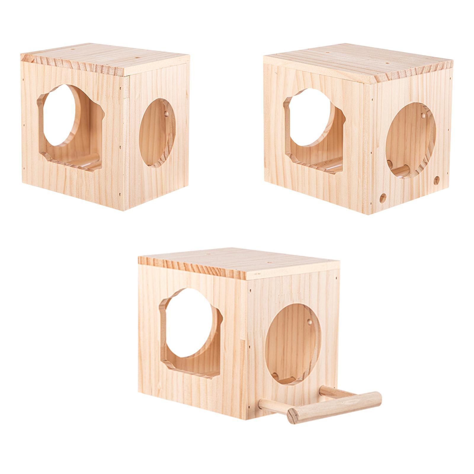 

Bird House Ventilation Wooden Bird Habitat Box for Garden Viewing Window Decorat L with Stand Pole