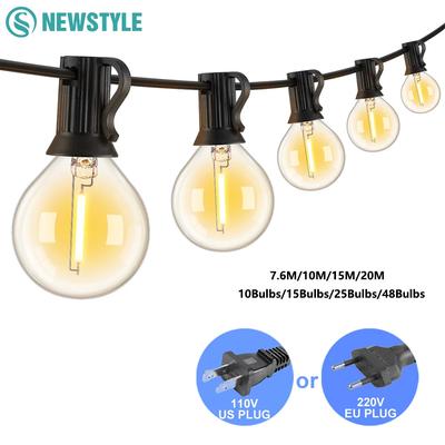 G40 Outdoor String Light EU US Plug 220V 110V Led Bulb Dimmable IP44 Waterproof Home Patio Decor Outdoor String Lights Christmas