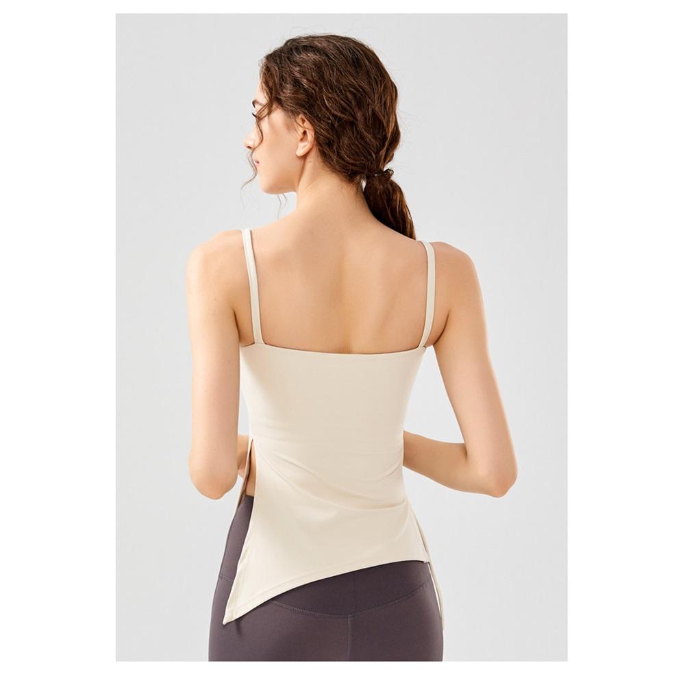 Naked Drawstring Pleated Yoga Clothes For Women, Slimming And Slimming Fitness Tops, Women's Fixed Chest Pads, Camisoles, Sports Vests, Summer