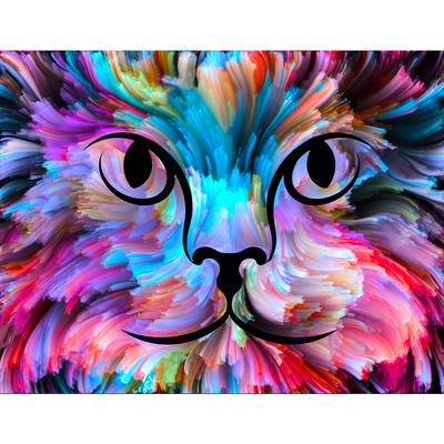 5D Diy Diamond Painting Watercolor Cat Pictures Round Embroidery Animals Mosaic Art of Rhinestones Needlework Decor Home