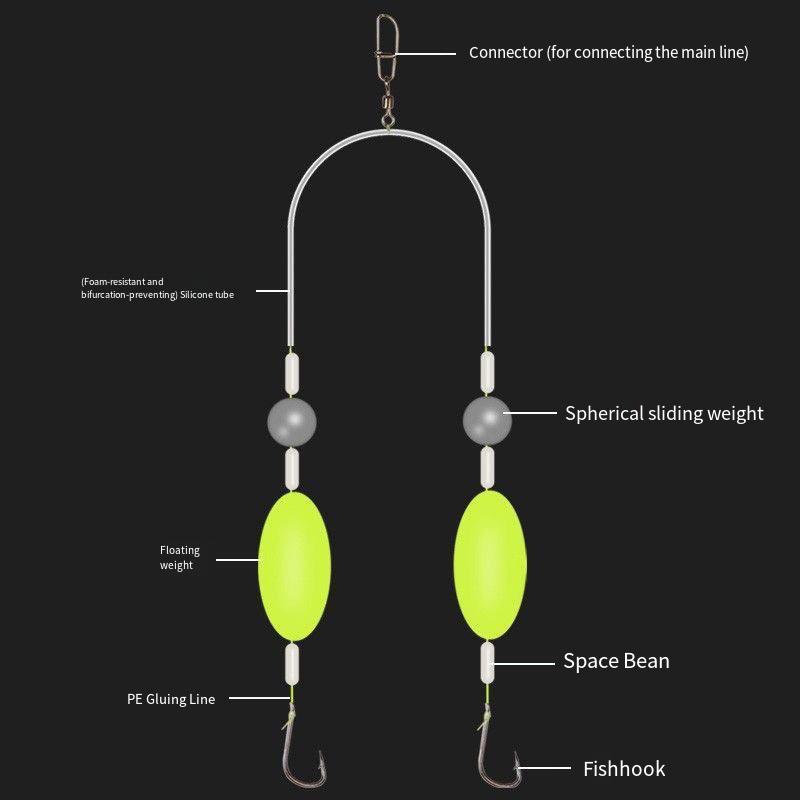 1pc 2 Hooks Fishing Hair Rigs Hook Iseni hook barb Carp Fishing Hook Ready-to-Use Size3#-13# Carp Rigs Fishing Lure