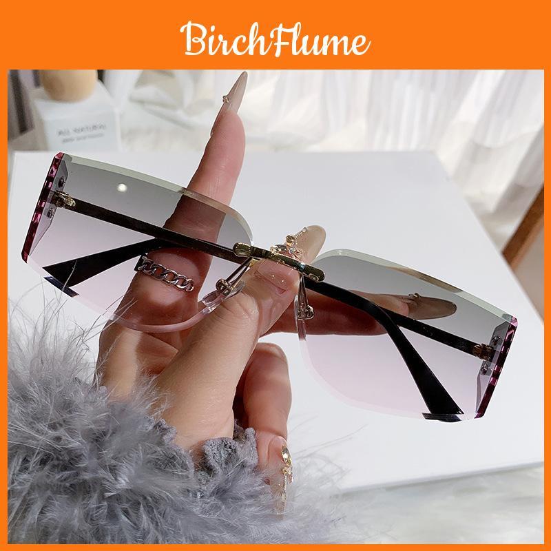 Unisex Frameless Curved Sunglasses With Uv400 Protection For Travel And Outdoor Activities