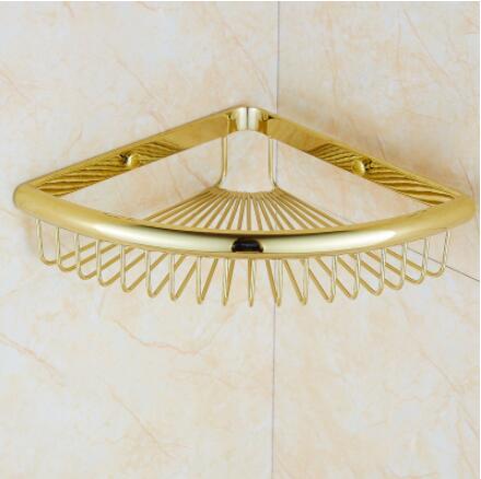 Wall Mounted Gold/Chrome/Rose Gold Bathroom Corner Shelf  Solid Brass Chrome Bathroom Accessories