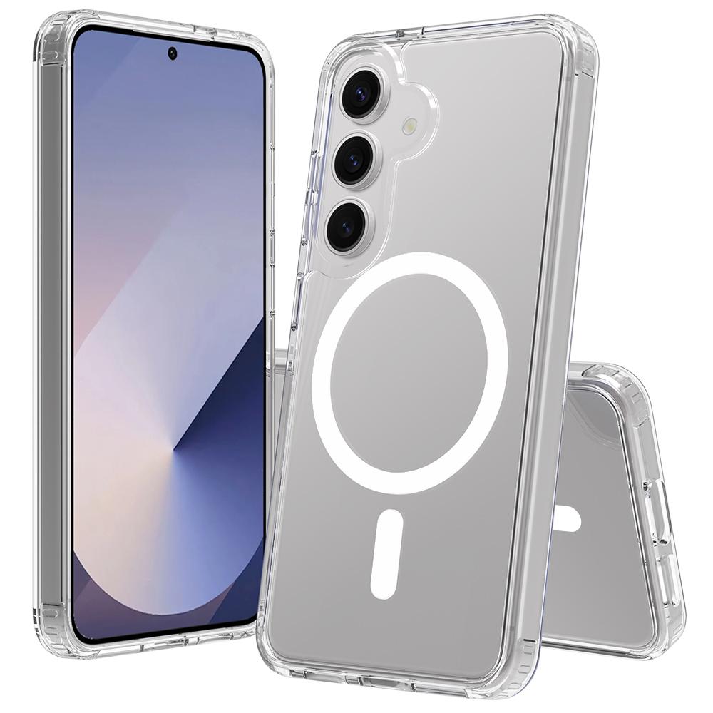 

For Samsung Galaxy S25 Magnetic Case Scratch-Resistant TPU+PC Crystal Clear Phone Cover A