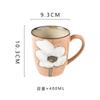 Vintage Floral Ceramic Water Mugs,12oz Hand-painted Coffee Mugs with Handle, Microwave & Dishwasher Safe