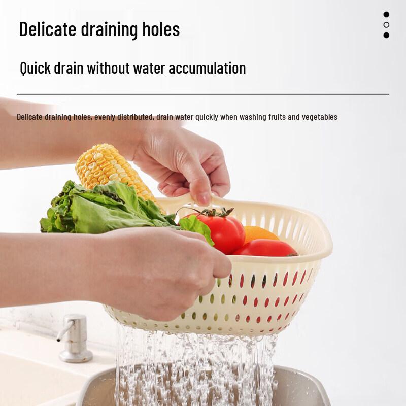 Melamine Double-Layer Kitchen Washing and Draining Basket Set