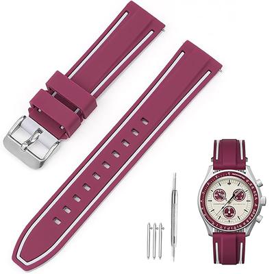 20mm Watch Band for Swatch X OMEGA Speedmaster Silicone Watch Strap for Swatch and Quick Release Replacement Tool and 3 Spring Bars Included [Ylfcly]
