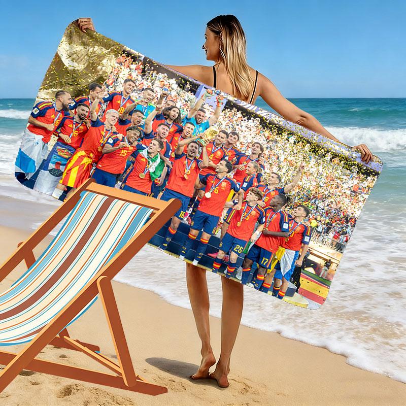 Spain Print Beach Towel, Large Soft Quick Dry Towel for Beach Camping Swimming