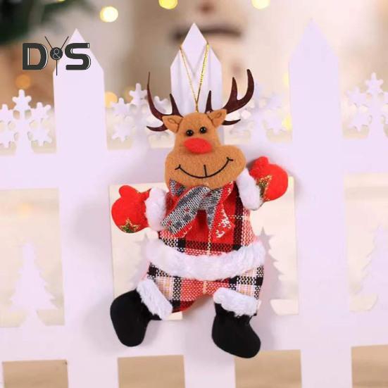 4 Adet Noel Süsleri Peluş Kardan Adam Noel Baba Geyik Ayı Bebek Figürü Kış Asılı Süslemeler Noel Ağacı Ev Dekoru için