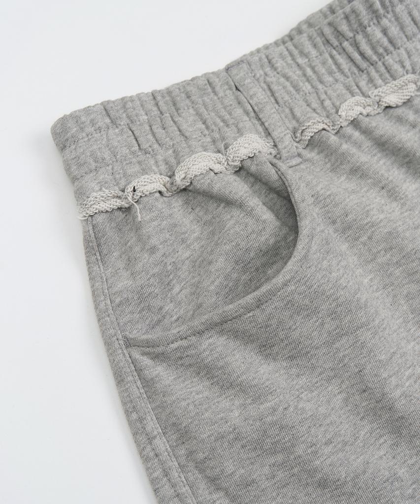 TOFFEE Cutoff Wide Sweatpants (Melange Grey)