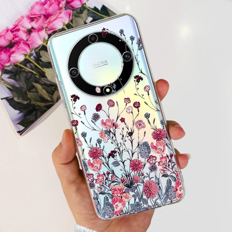 For Honor X9b 5G Case 2023 Fashion Flower Clear Silicone Soft Back Cover For Honor X9a RMO-NX1 Funda HonorX9 X 9 X 9B X 9A Coque