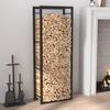 VidaXL Portant de bois de chauffage Noir mat 50x28x132 cm Acier 350306